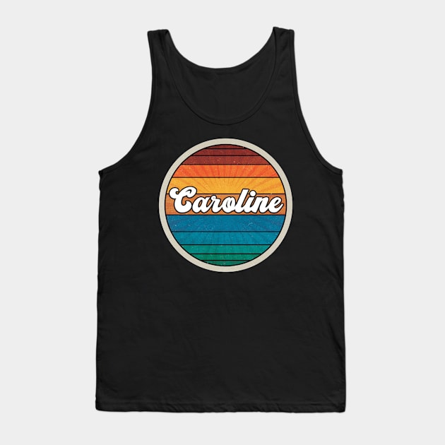 Caroline Vintage Name Tank Top by theartofbroderickwong